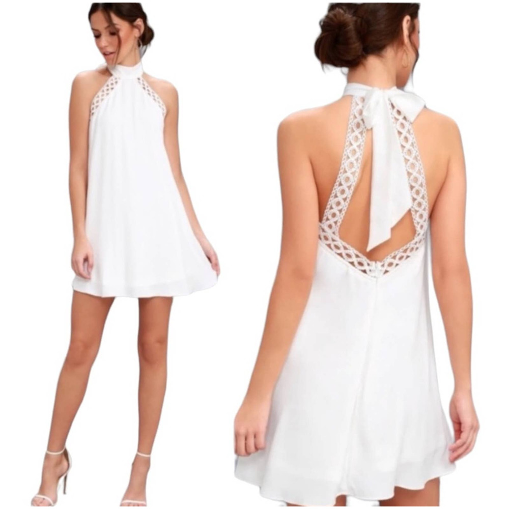 Lulu's White Halter Mini Dress